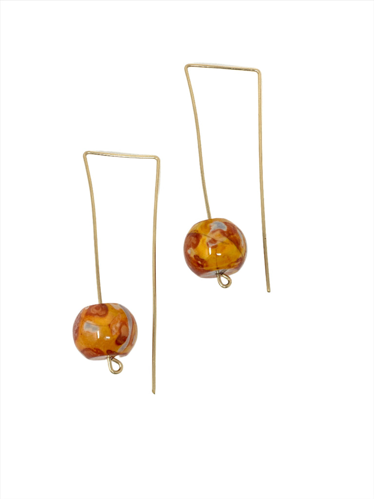 Rectangular Shaped Beaded Earrings