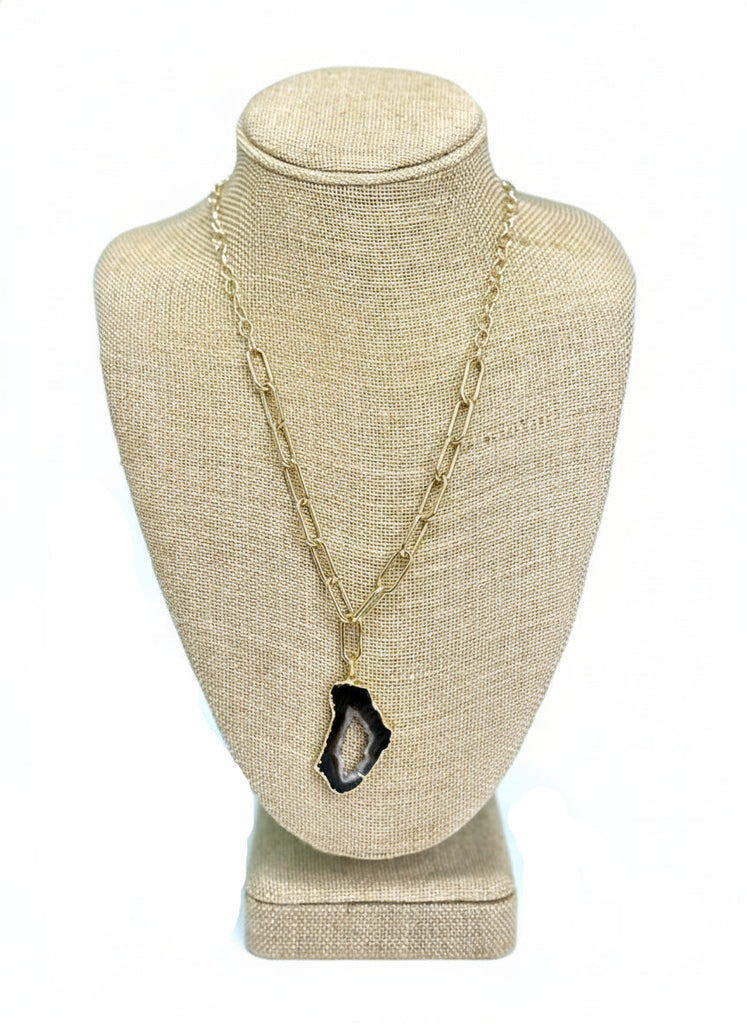 Black Druzy Eclipse Necklace